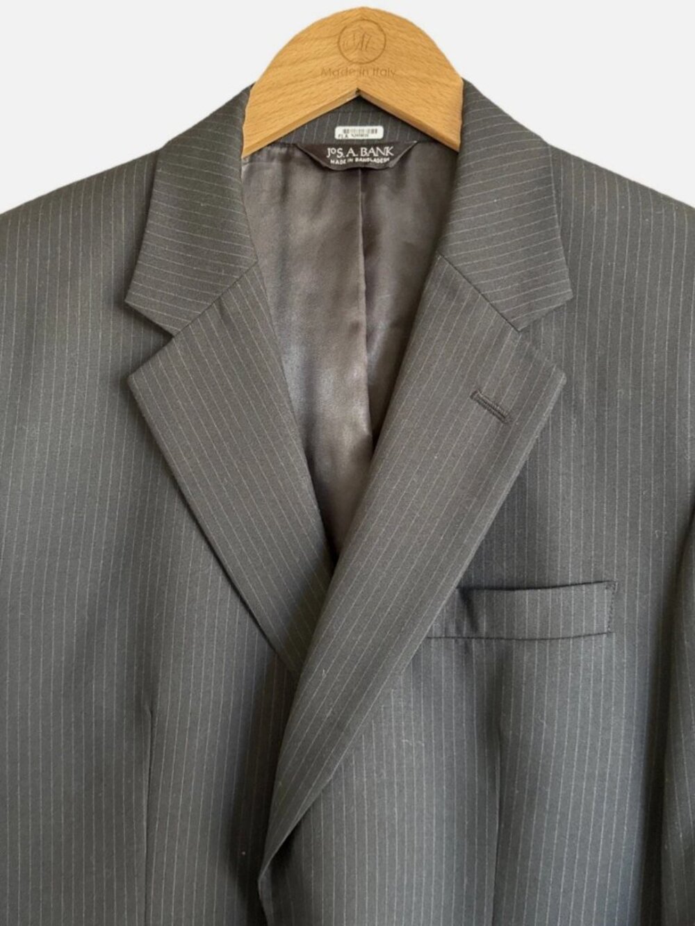 Jos A Bank Mens 40S Black Wool Blazer Sport Coat Herringbone Executive Red Label